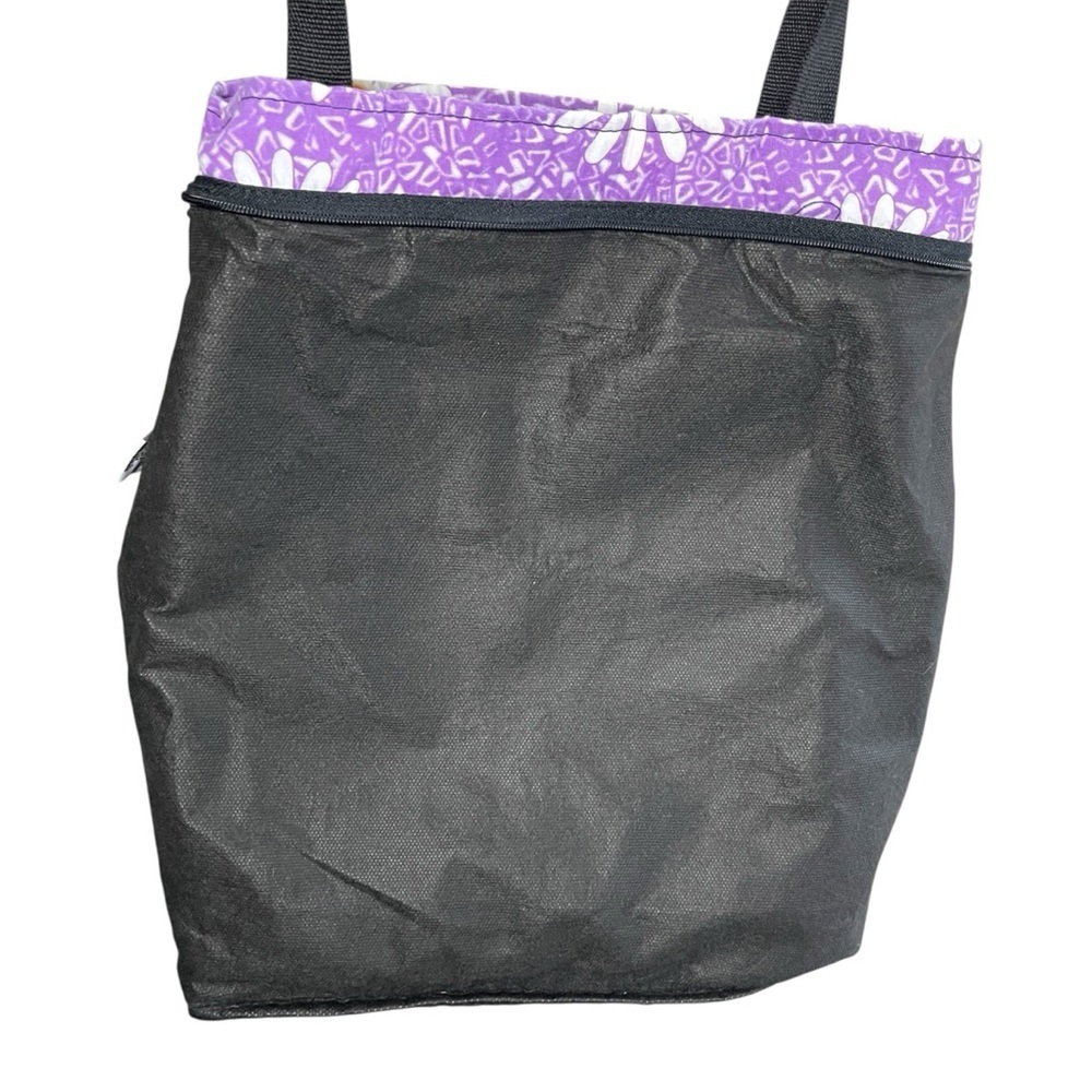 BLUE SKY Cottagecore‎ Boho Lavender Daisy Print Zip Closure Tote Bag - Picture 7 of 10